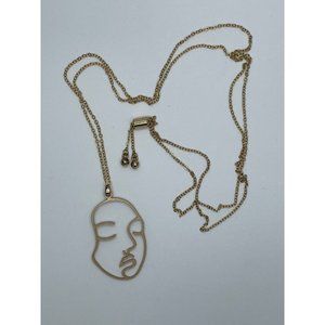 Face Necklace, Abstract Face Pendant Necklace, Picasso Face Necklace